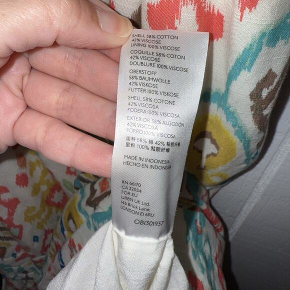 Anthropologie Women’s Felipa Midi Maxi Dress Ikat Print Size Medium - Picture 7 of 7